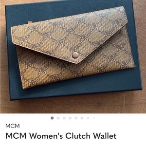 MCM Women's Brown Patterned Clutch
